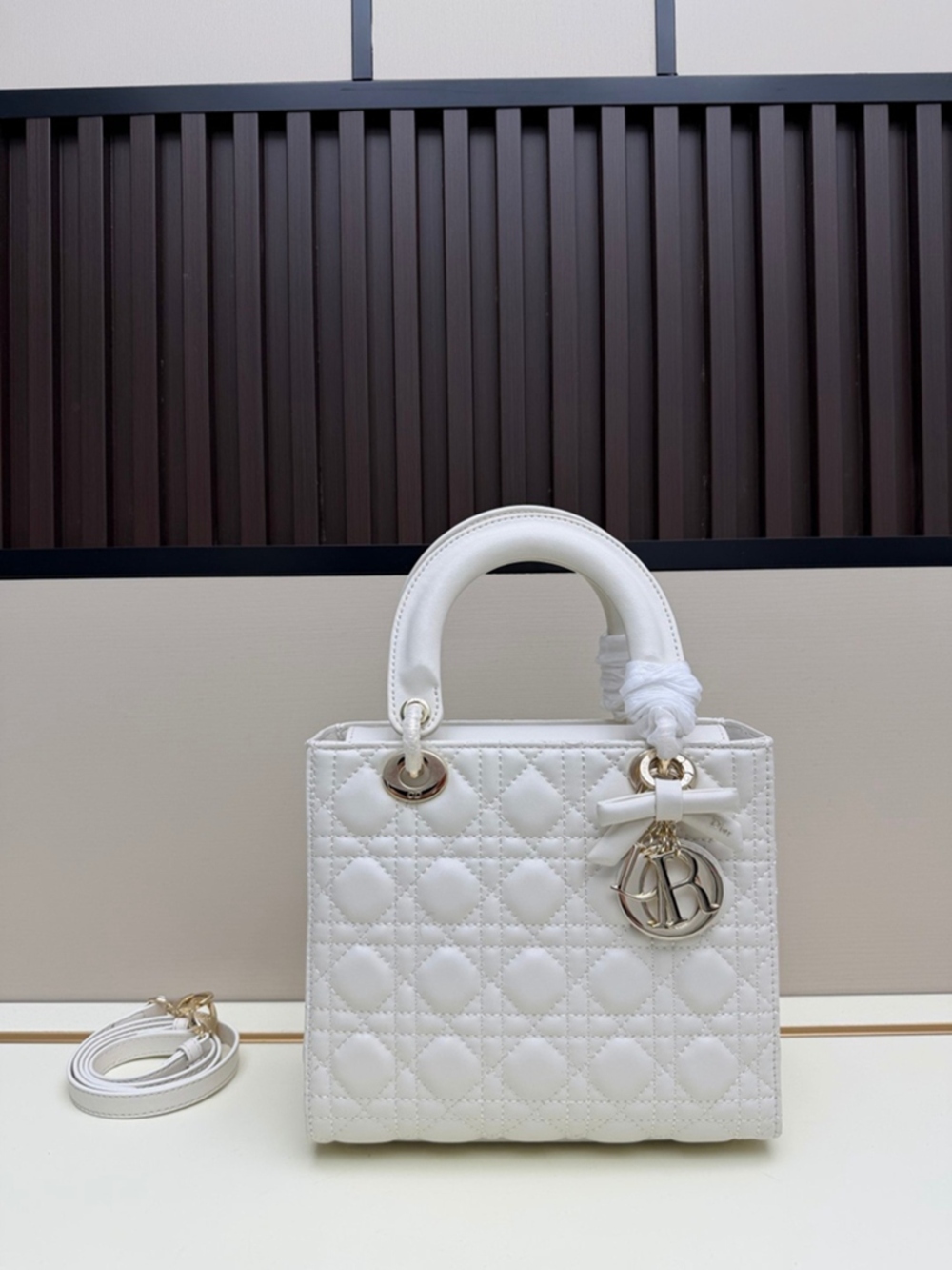 White Mini Lady Dior Quilted Handbag